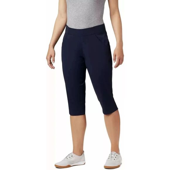 COLUMBIA Omni-Shade Omni-Shield Capris Sz S Navy Blue Dark Nocturnal Bermuda NWT - Picture 1 of 15